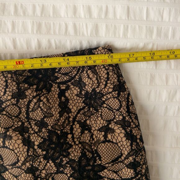 Talbots Brown Black Floral Lace Knee Length Skirt Size 10 Career Office Goth - Picture 12 of 15